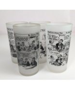 Vintage Set Of 4 It Works Every Time Frosted Poker Glasses By Jimmy Hatlo - $88.53 CAD