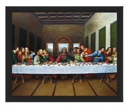 Jesus Christ The Last Supper By Leonardo Da Vinci Christian 8X10 Framed Photo - £15.79 GBP
