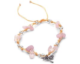 Mia Jewel Shop Dragonfly Charm Chip Stone String Adjustable Pull Tie Anklet - Wo - £13.34 GBP