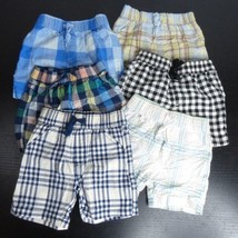 6pc First Impressions Baby Boy&#39;s 6-9M Plaid Elastic Waist Shorts Bundle Lot - £15.80 GBP