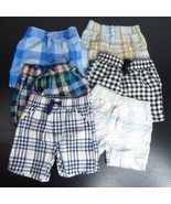 6pc First Impressions Baby Boy&#39;s 6-9M Plaid Elastic Waist Shorts Bundle Lot - £15.84 GBP