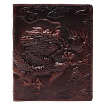 Chinese  Wallet Vintage Leather Men&#39;s Wallets  Unique Design Pattern Male Foldin - £100.44 GBP