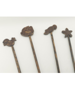 Tiki Inspired Coconut Shell &amp; Wood Cocktail Stirers, Set of 4 - $305.69 MXN
