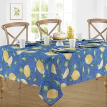 Mediterranean Lemon Zest Indoor Outdoor Print Fabric Tablecloth French P... - $49.23