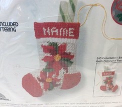 Poinsettia Stocking Needlepoint Christmas Kit Cheryl Ruehle 5” 5066 Jiffy Sunset - £16.84 GBP