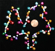 Funky Retro Stretch Rainbow Jingle Bells Choker Necklace Boho Hippie Jewelry-NEW - £5.39 GBP