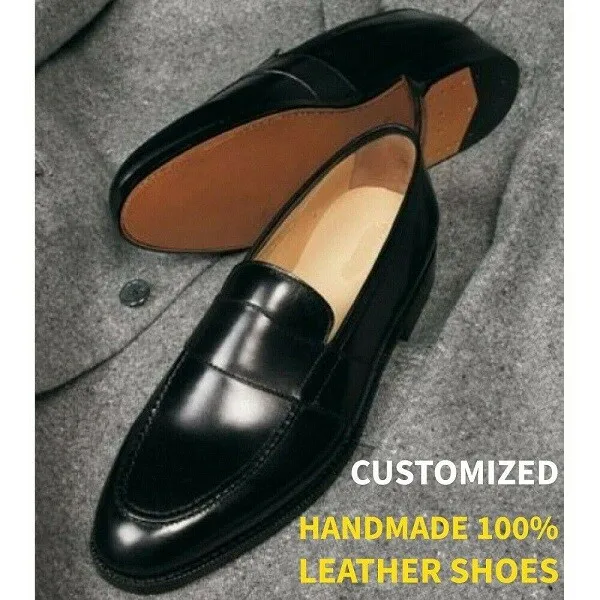 Handmade Men Leather Dress Shoes Black Leather Formal Shoes, Men&#39;s Shoe ... - $159.99