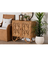 Sabelle Bohemian Light Honey Rattan Storage Cabinet - $732.56 CAD