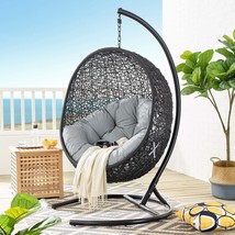 Encase Swing Outdoor Patio Lounge Chair Gray EEI-739-GRY-SET - £546.61 GBP