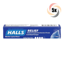 5x Packs HALLS Relief Mentho-Lyptus Sore Throat Cough Drops ( 9 Drops Per Pack) - £10.76 GBP