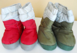 Old Navy Kids Slipper Booties Size 6 8 Red Green Baby Toddlers Boys Girls  - $11.98