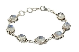 Sterling 925 Silver Moonstone Handmade Gemstone Women&#39;s Bracelet Wedding Gift&#39;s - £75.91 GBP