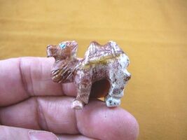 (Y-CAM-13) CAMEL camels desert red SOAPSTONE FIGURINE gemstone carving d... - $8.99