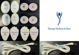 2 Electrode Lead CABLE(2.5mm Plug)+4LG+4SM OVAL+4SM Pads For Iq Therapy Massager - $24.72