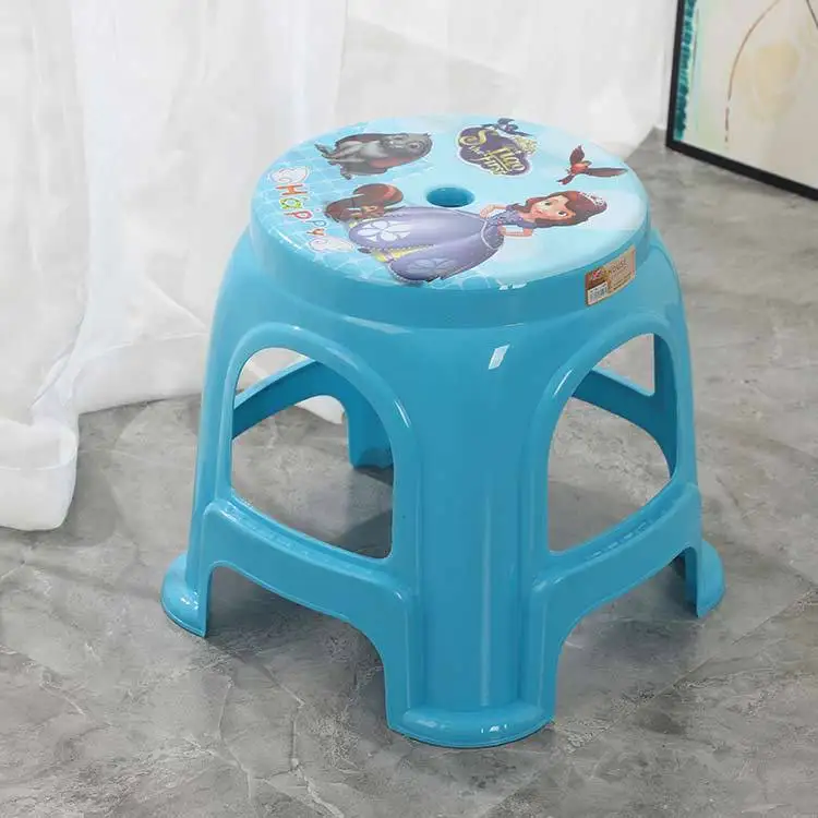 Thickened plastic board stool Household living room bathroom round stool - £35.59 GBP