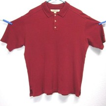 Tommy Bahama Men&#39;s Red Large Silk Blend Short Sleeve POLO/GOLF Shirt Vguc Marlin - £12.71 GBP