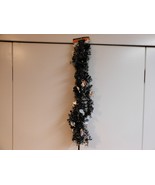 Greenbrier &quot;Halloween Silver Ghost On Black Tinsel Garland&quot; 9 Feet Strand - $6.88