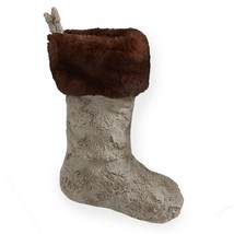 Sferra Christmas Stocking Fawn Faux Fur Brown Cuff Soft Stivali Germany NEW - £23.98 GBP