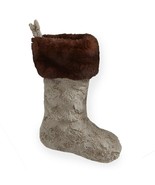 Sferra Christmas Stocking Fawn Faux Fur Brown Cuff Soft Stivali Germany NEW - £23.45 GBP