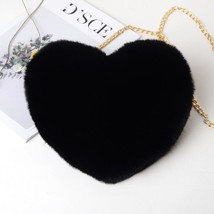 Fashion Women&#39;s Heart Shaped Handbags Cute Kawaii Faux Fur Crossbody Bags Wallet - £14.69 GBP