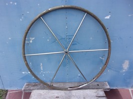 EDSON 36&quot; S/S STEERING WHEEL, leather, 6 tapered SPOKE, 7/8&quot; KEYED STRAI... - $177.21
