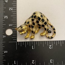 BROOCH PIN LEOPARD GOLD TONE VINTAGE UNSIGNED - £10.64 GBP