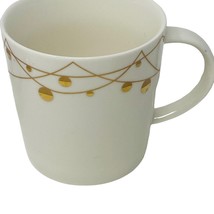 Starbucks 2012 Christmas Holiday White Coffee Cup Mug with Gold Ornaments 14 oz - £10.08 GBP