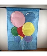 Garden Yard Flag Banner 39.5x28 Ballon’s Blue Red Green Birthday Party S... - £7.72 GBP