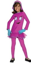 Girls Pacman Pinky Pink Dress, Leggings &amp; Gloves 4 Pc Halloween Costume-sz 8/10 - £15.82 GBP