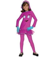 Girls Pacman Pinky Pink Dress, Leggings &amp; Gloves 4 Pc Halloween Costume-... - £15.91 GBP