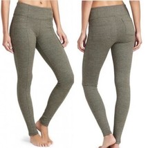 Athleta Metro Criss Cross High Rise Leggings Green Pockets Womens Size S... - $14.49