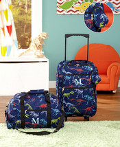 3 Pc Dinosaur Kids Luggage Monogram Letter Rolling Suitcase Duffel Bag Pouch - £33.96 GBP+