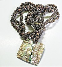 Abalone &amp; Sea Shell Handmade Island Necklace 22&quot; - £11.94 GBP