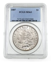 1887 Silver Morgan Dollar Graded by PCGS as MS-63 - £204.78 GBP