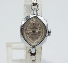 Jean Cardot Manual Mechanical 17J Silver Tone Oval Case Stretch Band Watch - £34.90 GBP