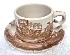 Wallace China Chuck Wagon Coffee Cup Saucer Good Shape - £37.01 GBP