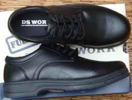 DS WORK MENS Fully Loaded Slip + Oil Resistant Black Leather Comfort Work Shoe - $37.42