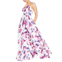  Floral Spaghetti Strap Full Length Fit and Flare Dress Size 1 New with ... - $74.25