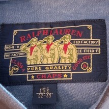 Ralph Lauren Chaps Home Field Factory Shirt Long Sleeve Button 15.5 32/33 Brown - £23.22 GBP