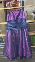 PURPLE BLONDIE NITES DRESS SIZE 1 BLACK TULLE UNDERLAY - $1,045.41 MXN