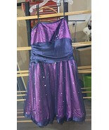 PURPLE BLONDIE NITES DRESS SIZE 1 BLACK TULLE UNDERLAY - $1,029.60 MXN
