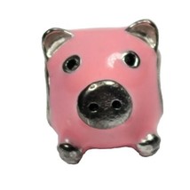 GNOCE Pink Pig Charm 925 Sterling Silver Enamel Piggy Fits Other Barell Bracelet - £17.63 GBP