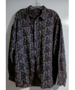 JHANE BARNES MEN&#39;S LG COTTON LONG SLEEVE PURPLE BUTTON UP GEOMETRIC SHIRT - $1,401.14 MXN