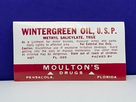 Drug store pharmacy ephemera label advertising Moultons Pensacola Winter... - £9.26 GBP