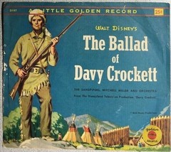 Walt Disney&#39;s BALLAD OF DAVY CROCKETT (Little Golden record) vintage - $14.84