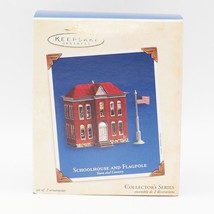 Hallmark Keepsake Ornament Schoolhouse and Flagpole set #5 In Series 2003 - $9.89