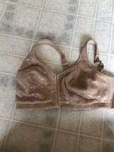 Lands&#39; End Front Closure Bra 38D Nude Wireless Lace Front #534739 Mesh back - $33.38