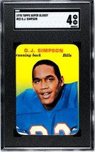 OJ/O.J. Simpson 1970 Topps Super Glossy Card #22- SGC Graded 4 VG-EX (Buffalo Bi - £135.53 GBP