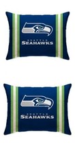 Seattle Seahawks NFL Plush Logo Bed Pillows Blue / Green 20&quot; x 26&quot; Lot of 2 - £55.18 GBP