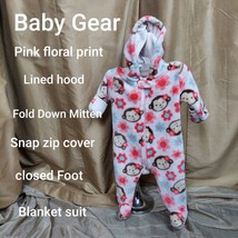 Baby Gear Floral Print Full Blanket Suit Size 3-6 Mos. - £6.76 GBP